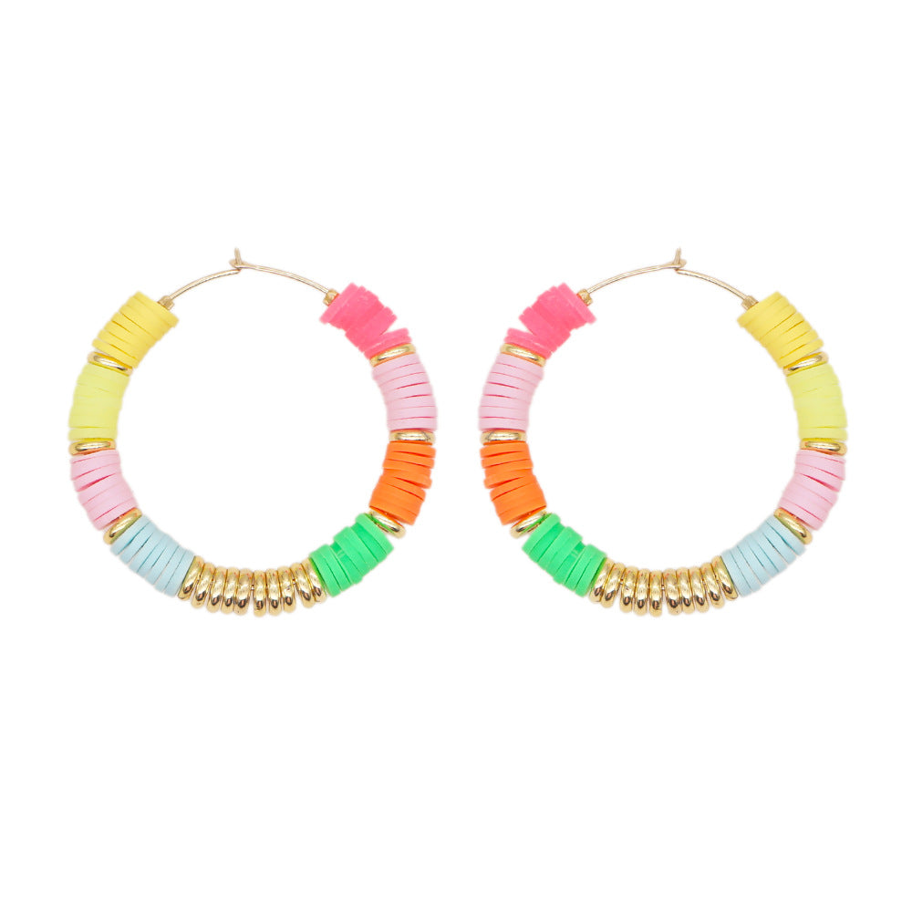 Joyas al por mayor Pendientes de cristal ahumado con ojos bohemios